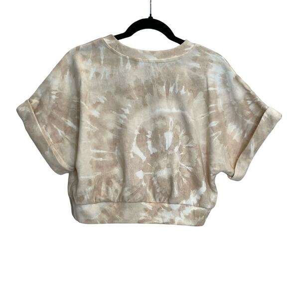 Culpos x INC Tie-Dye Print Cropped Short Sleeve Sweatshirt - Large - Picture 2 of 4
